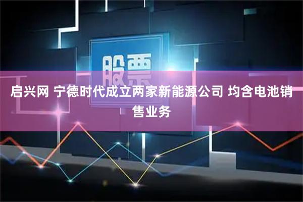 启兴网 宁德时代成立两家新能源公司 均含电池销售业务